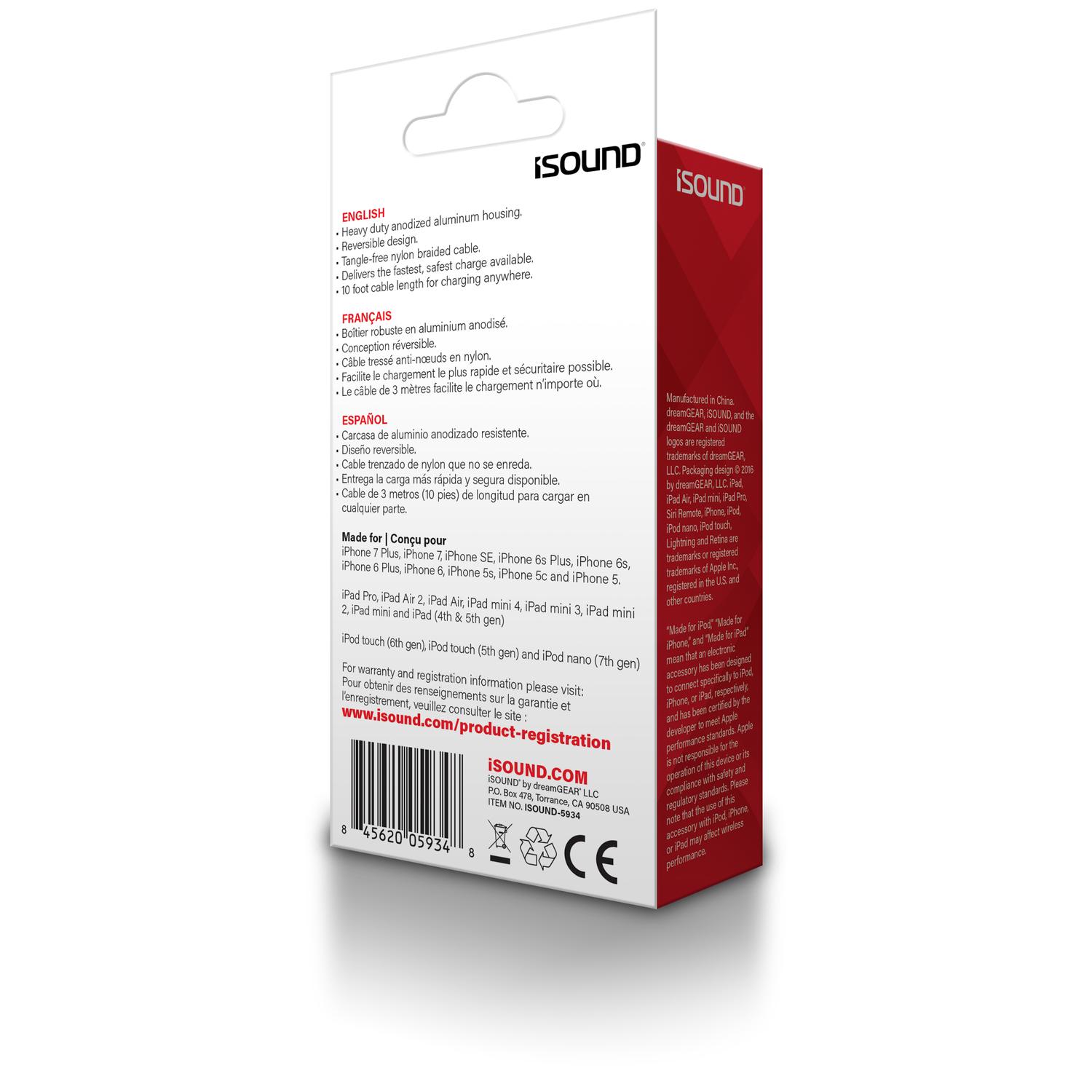 Foto 4 pulgar | Cable Lightning A Usb-a Sync y Charge iSound de 3m Plateado