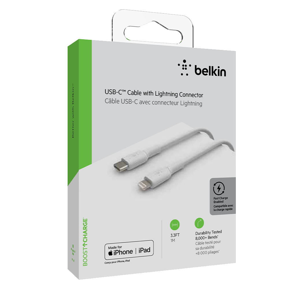 Foto 2 pulgar | Cable Belkin de Usb-c a Lightning Boost Charge 1m Blanco