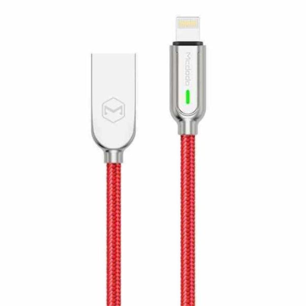 Cable Lightning Autoapagado Mcdodo de 1.2 m color Rojo