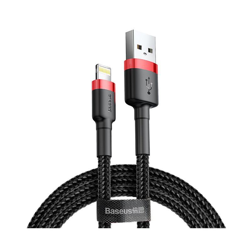 Foto 4 pulgar | Cable Lightning Reforzado Baseus color Negro de Carga Rápida para Uso Rudo Mide 2 m