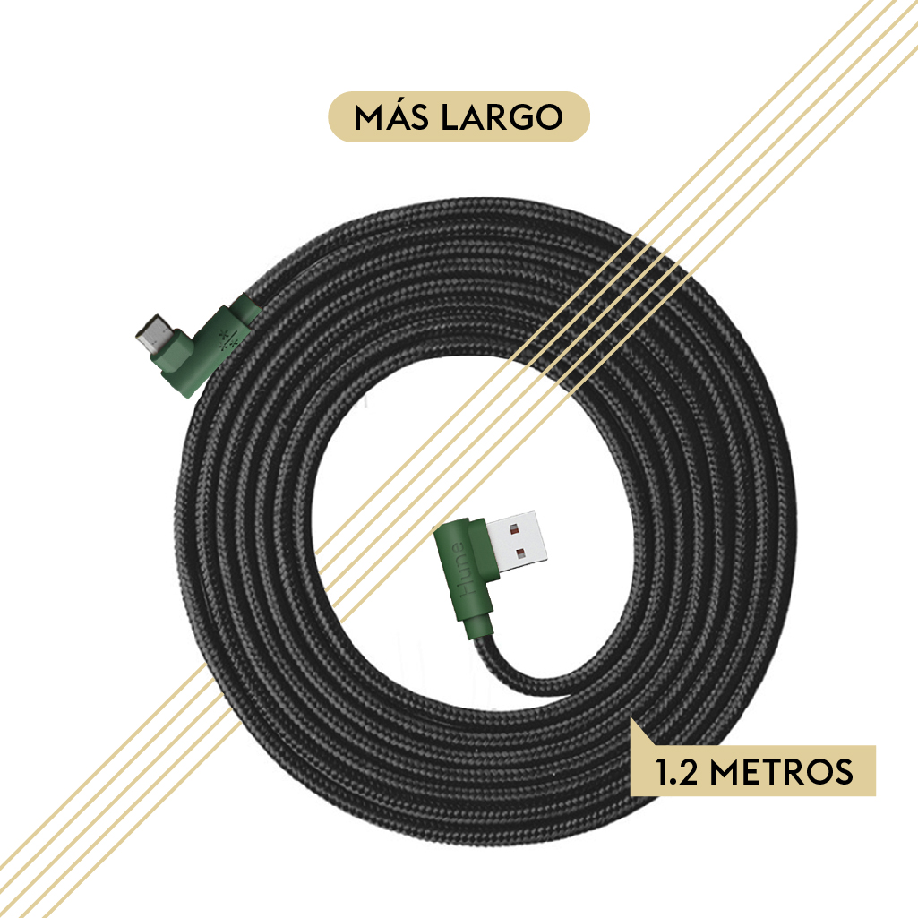 Foto 4 pulgar | Cable Micro Usb Hune Hiedra color Verde Sustentable Carga Rápida y Datos