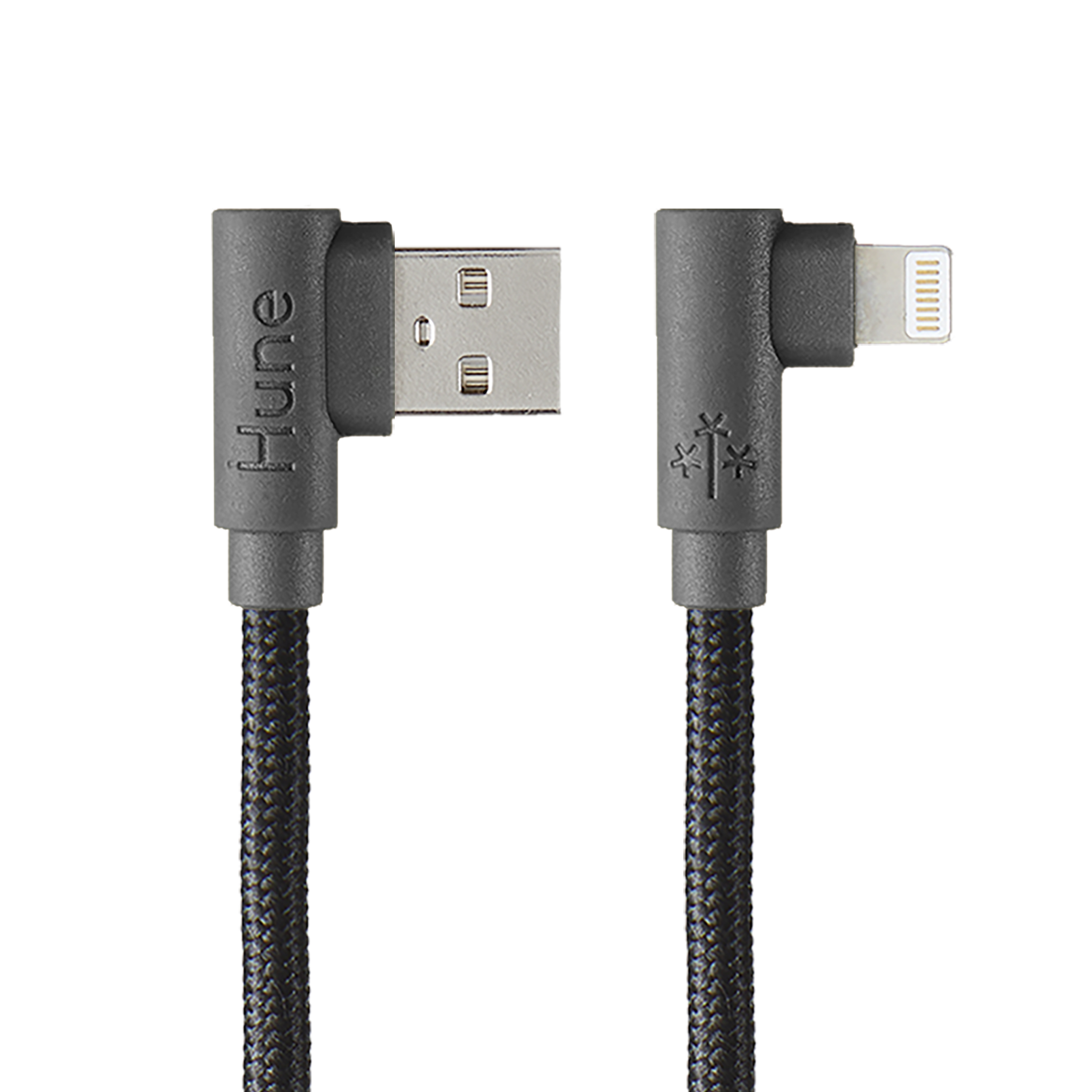 Foto 2 pulgar | Cable Lightning Hune Hiedra color Gris Sustentable 90 Grados Compatible con iPhone