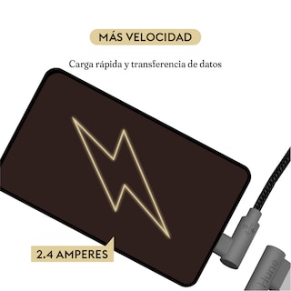 Foto 3 | Cable Lightning Hune Hiedra color Gris Sustentable 90 Grados Compatible con iPhone