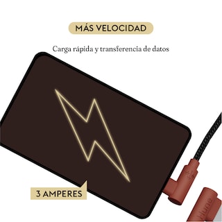 Foto 2 | Cable Micro Usb Hune Hiedra color Marrón Sustentable Carga Rápida y Datos