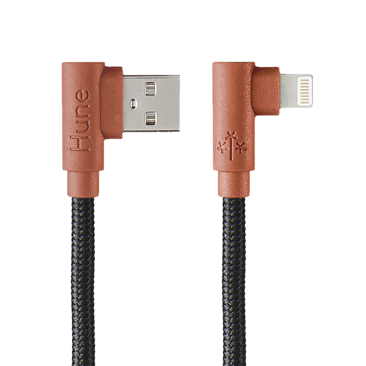 Foto 2 pulgar | Cable Lightning Hune Hiedra color Marrón Sustentable 90 Grados Compatible con iPhone