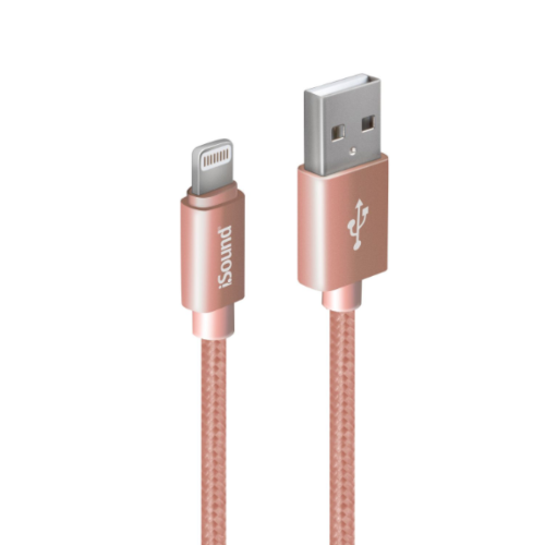 Cable Lightning a USB de 3m Sync & Charge color Rosa - iSound