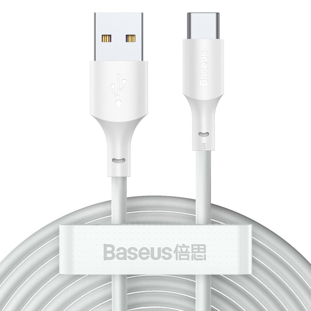 Foto 2 pulgar | Dos Cables Tipo C Huawei Baseus Carga Rápida 40w  Reforzado de 150cm Blanco