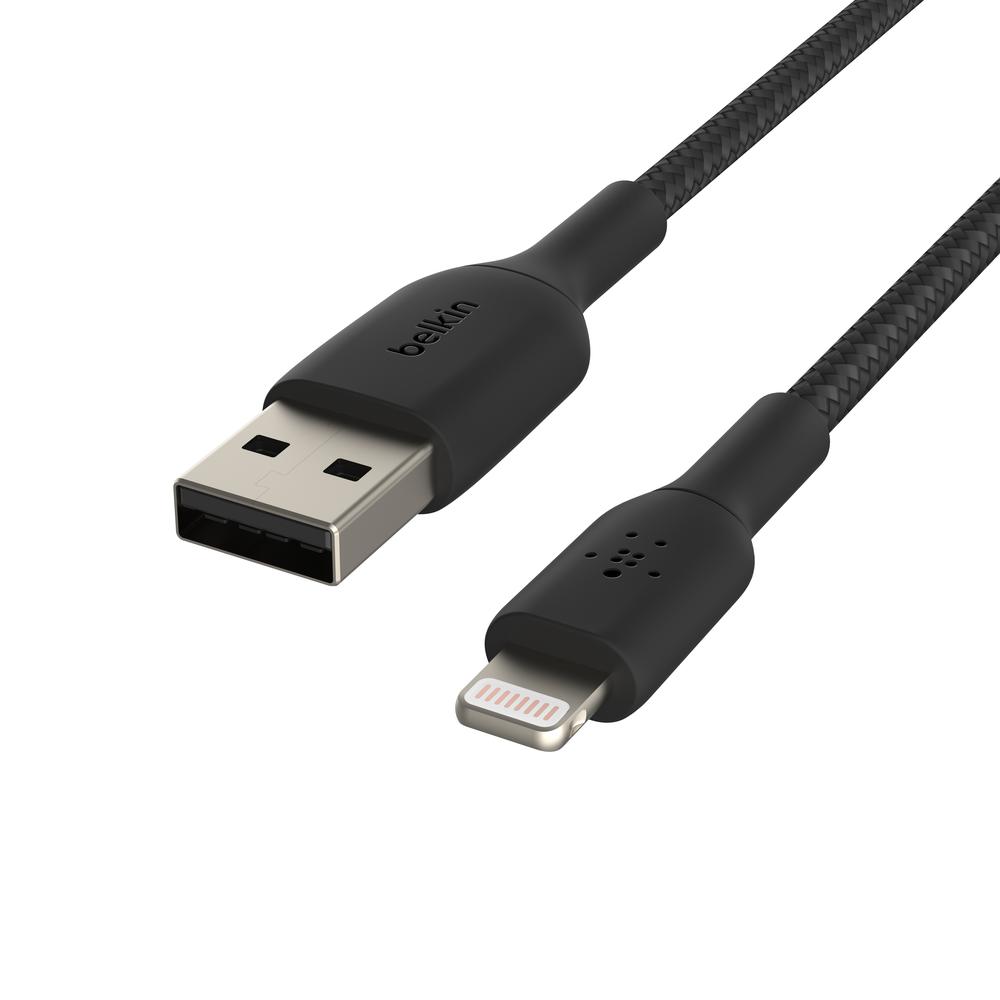 Foto 5 | Cable Trenzado Lightning Negro Metálico Para Iphone - Belkin