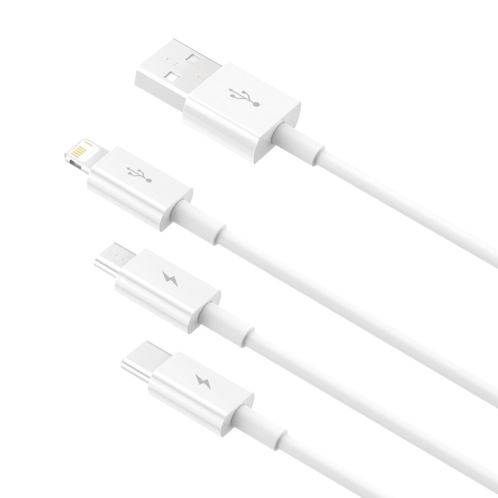 Foto 3 pulgar | Cable 3 en 1 color Blanco para Iphone Tipo C Microusb 3.5A Baseus