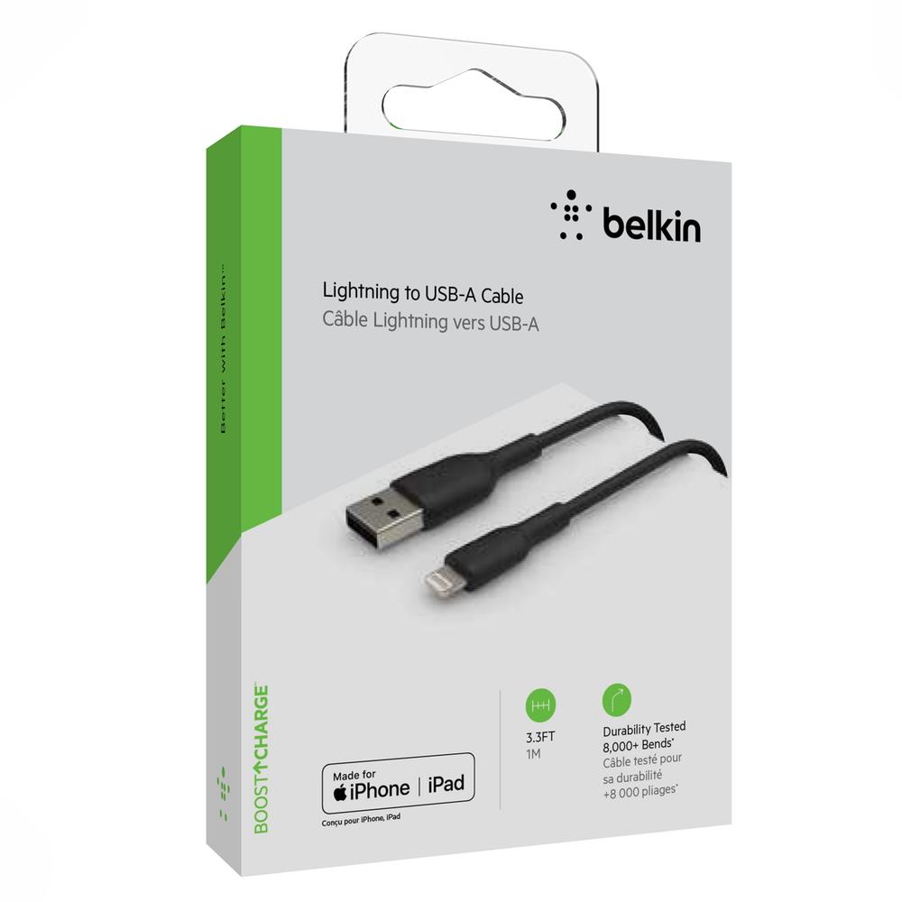 Foto 5 pulgar | Cable Lightning Belkin para Iphone & Ipad color Negro