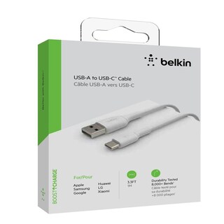 Foto 6 | Cable De Usb - A A Usb - C Boost Charge De 1m Blanco Belkin