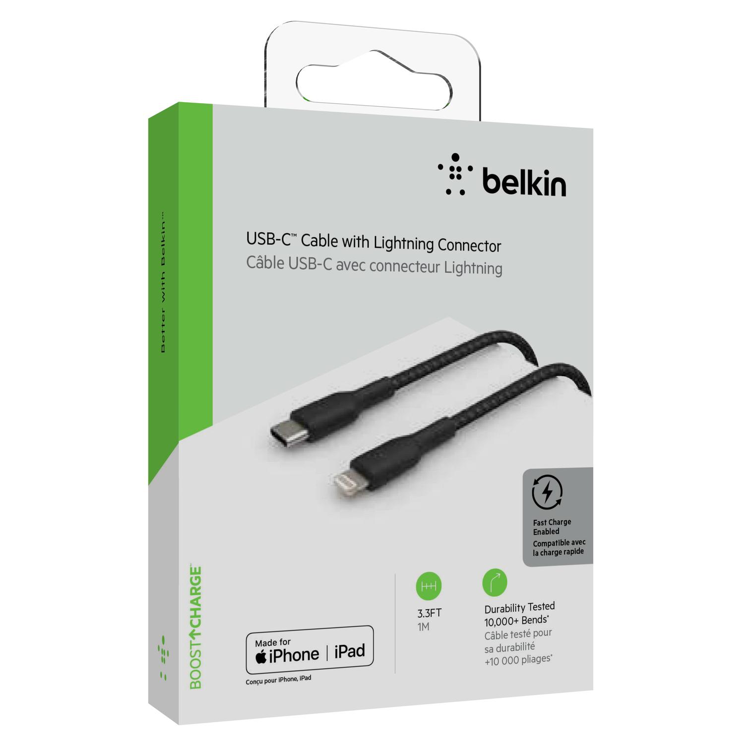 Foto 2 pulgar | Cable 1m Lightning A Usb-c Boost Charge Belkin -Negro