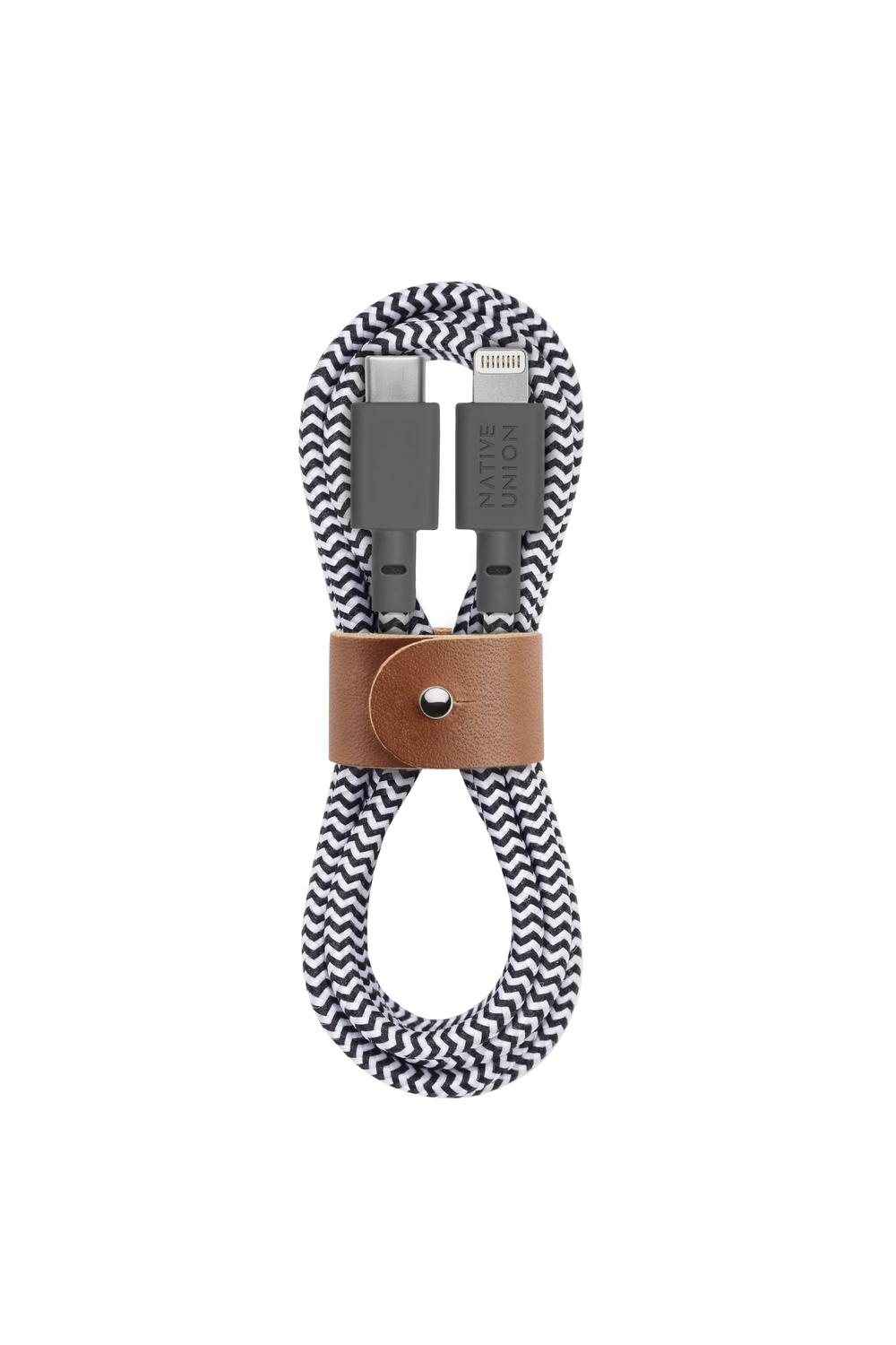 Foto 2 pulgar | Cable Belt Usb-c A Lightning 1.2 M -Native Union - Zebra