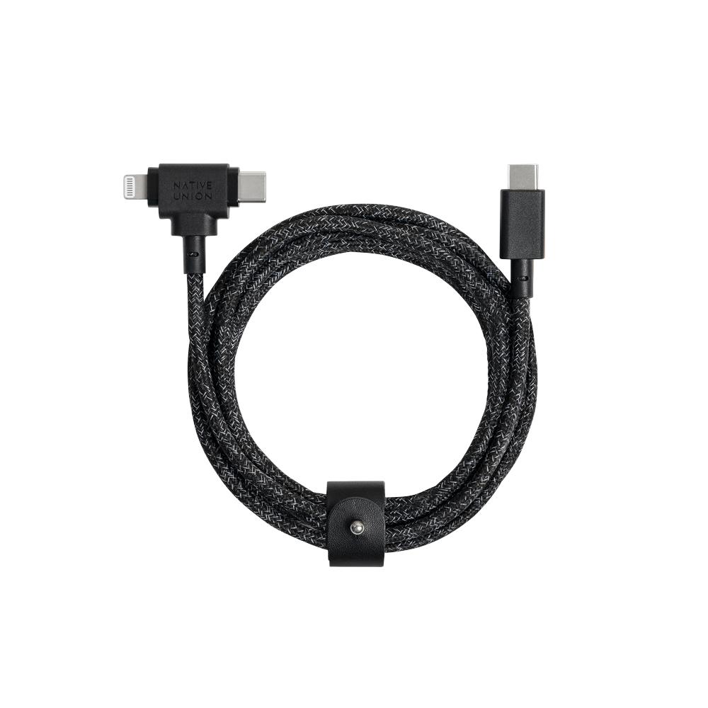 Foto 2 pulgar | Belt Duo Cable Dos en Uno Trenzado Native Union Reciclado de 1,5 M color Negro
