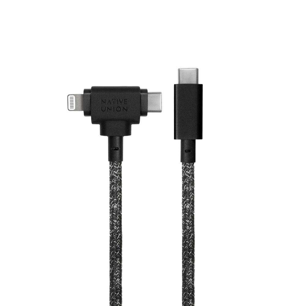 Foto 3 pulgar | Belt Duo Cable Dos en Uno Trenzado Native Union Reciclado de 1,5 M color Negro