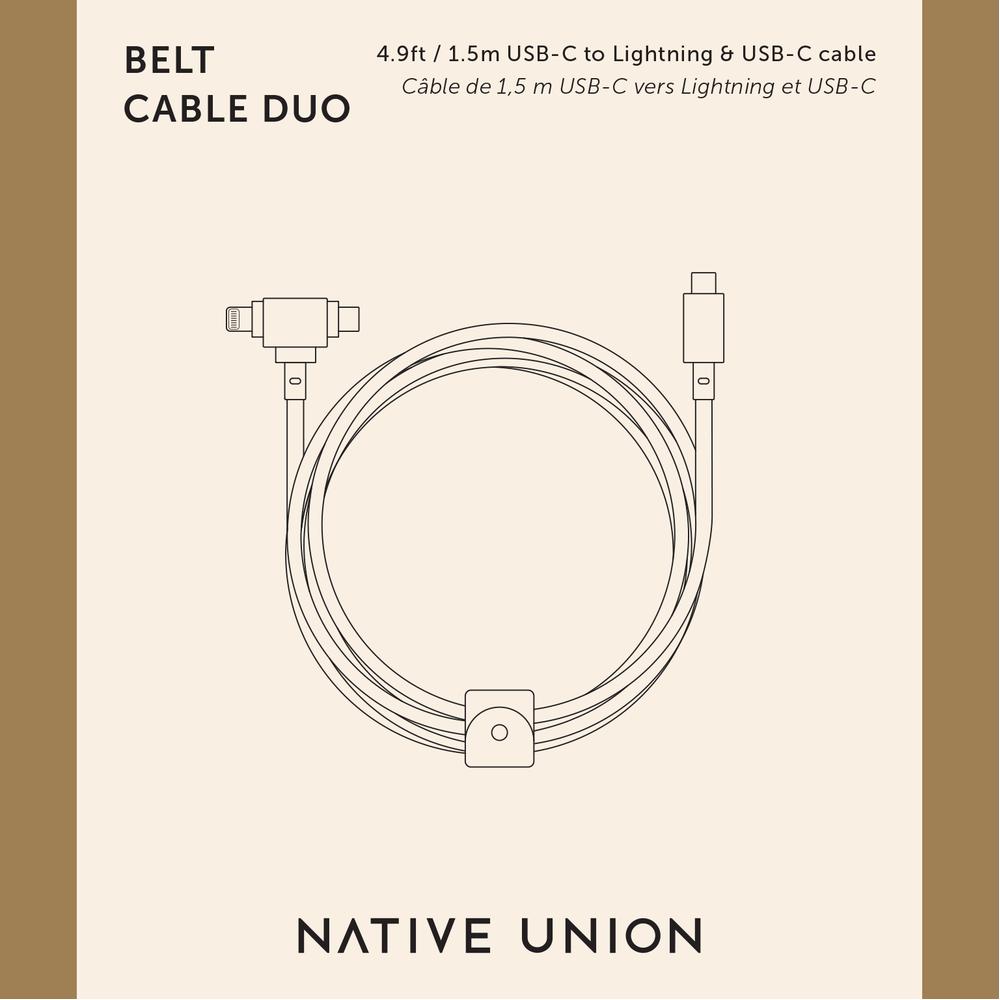 Foto 4 pulgar | Belt Duo Cable Dos en Uno Trenzado Native Union Reciclado de 1,5 M color Negro