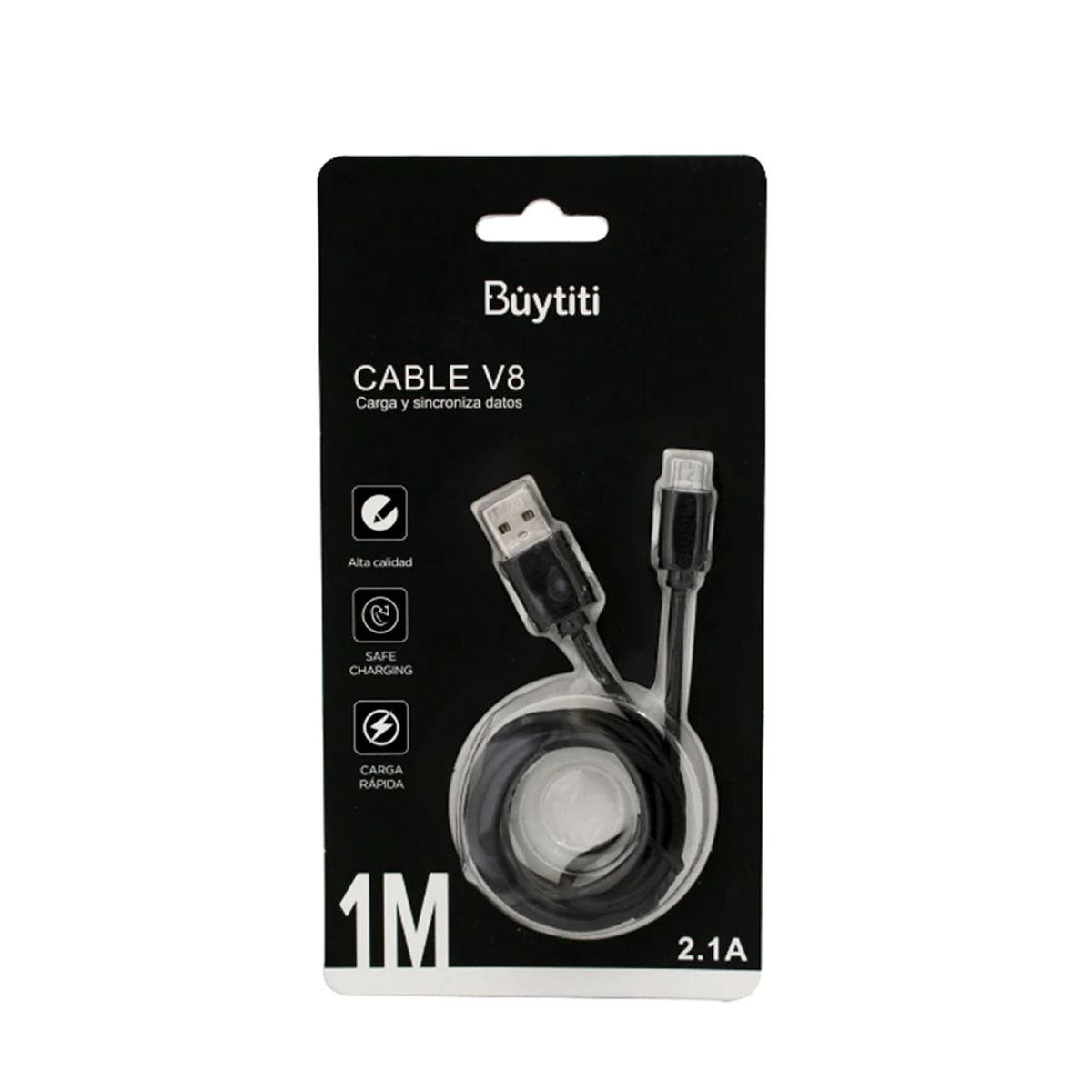 Foto 2 pulgar | Cable de Carga y Datos Microusb Buytiti  V8 Btv8115 Negro