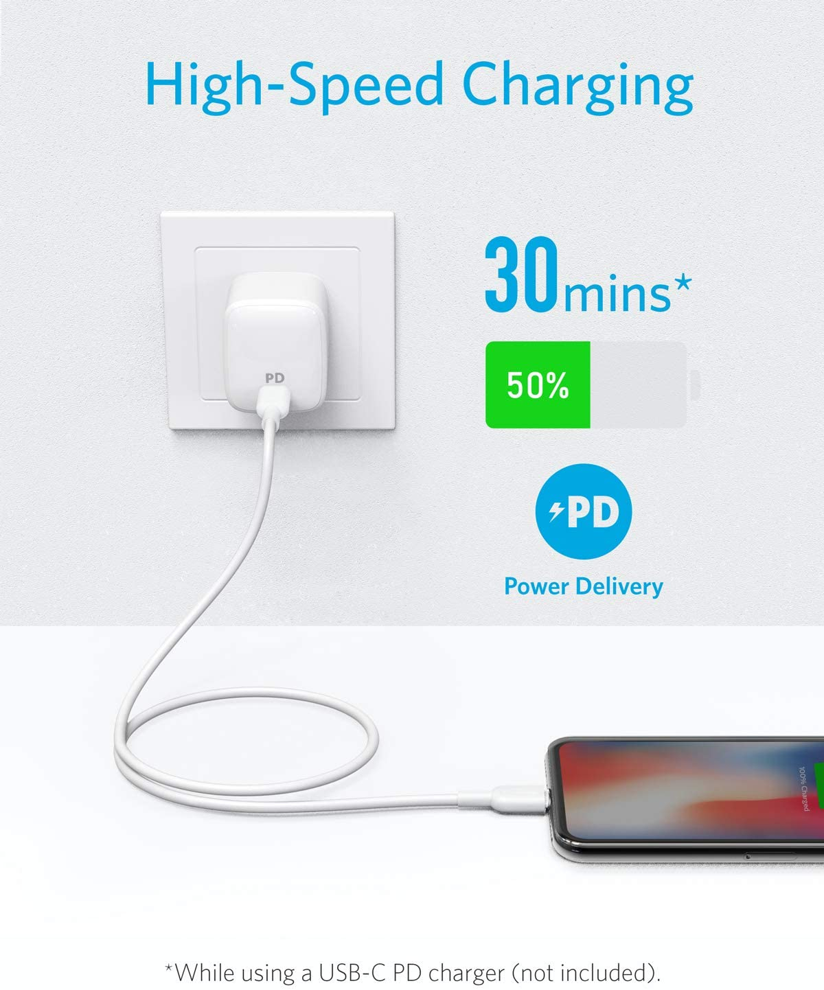 Foto 2 | Venta Internacional - Cable Anker Usb C A Lightning [6 Pies, Paquete De 2 Certificado Por Apple Mfi] Powerline Ii