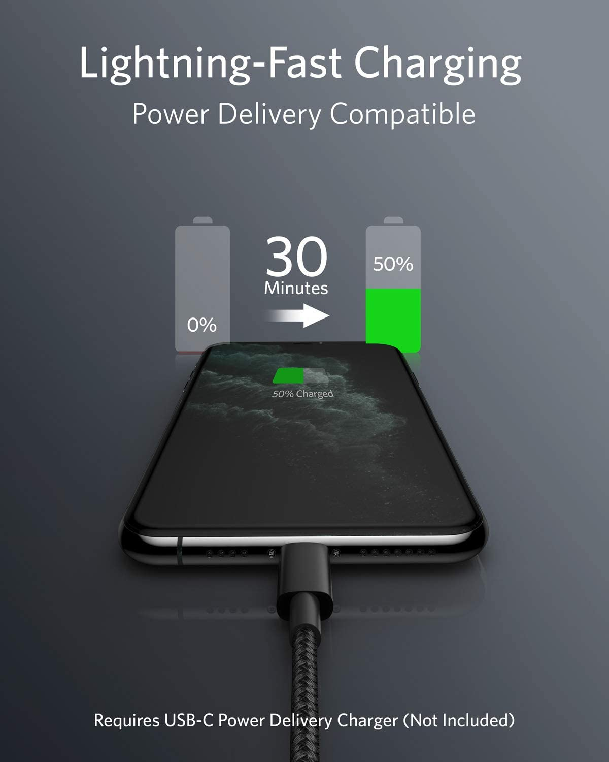 Foto 3 pulgar | Venta Internacional - Cable Usb-c A Lightning, Anker Cable De Carga Usb-c A Lightning De Nylon Para Ip 11 Pro/x/x