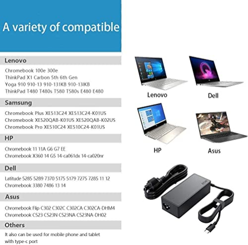 Foto 6 pulgar | Venta Internacional - Cargador Usb C 45w Compatible Con Hp/dell/lenovo/acer Chromebook/asus/samsung/sony, Carga R