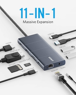 Foto 2 | Venta Internacional - Concentrador Usb C, Adaptador Hub 11 En 1 Anker, Hdmi/dp 4k@60hz, 100w, Usb-c/a, Ethernet 1
