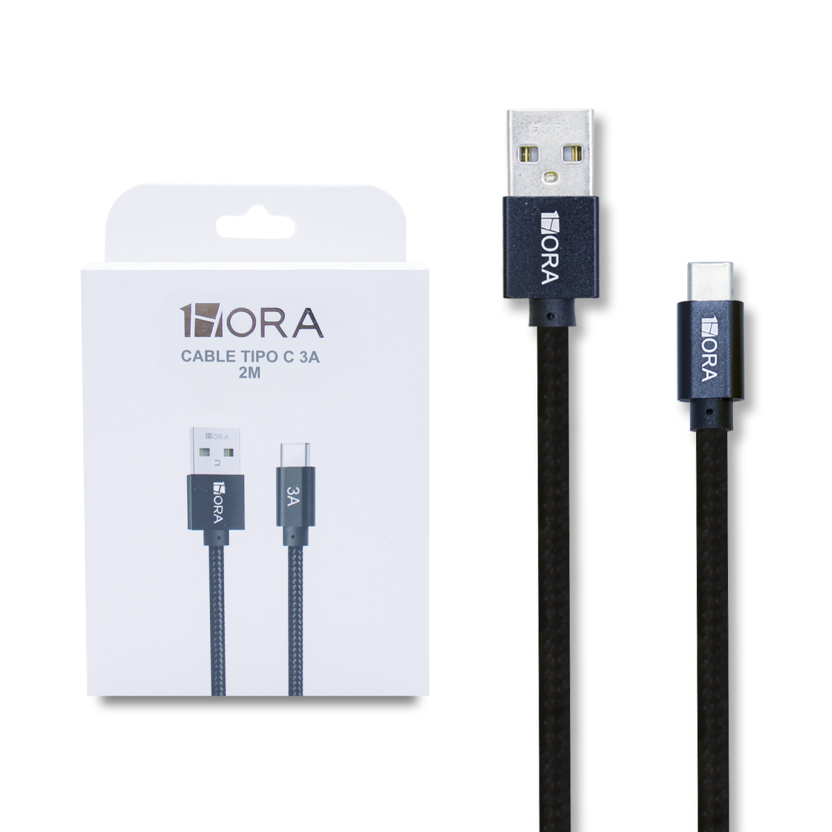 Foto 2 pulgar | Cable Tipo C 2m Usb C a Usb A 3a 1hora  Cab264 Negro