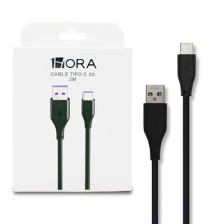 Foto 2 | Cable de Datos Usb de Carga Rápida 5a 1hora 2m Negro Cab269
