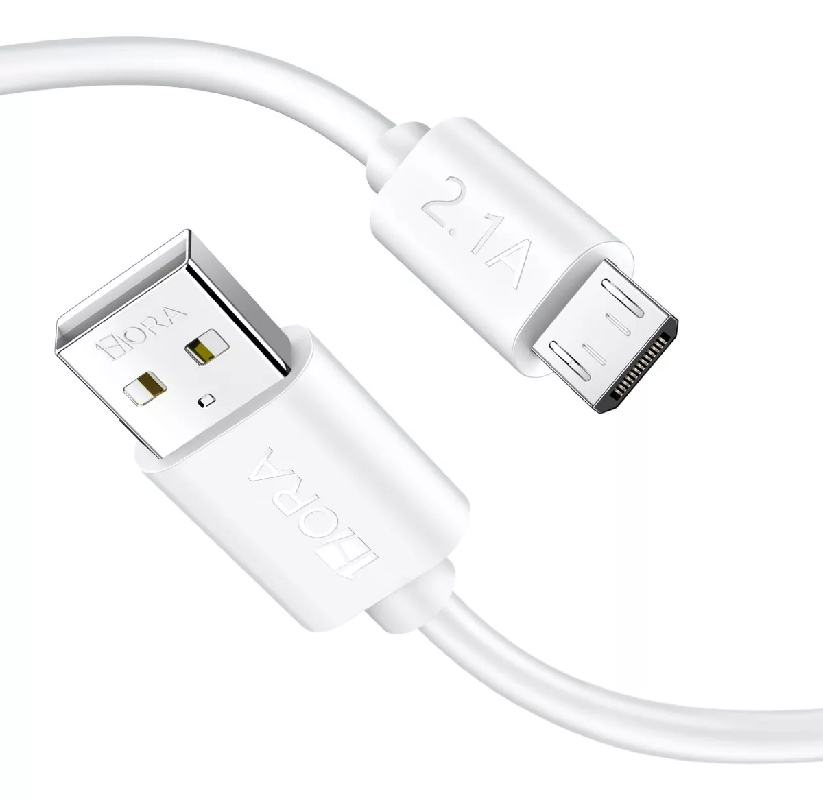 Cable Usb 1hora Salida V8 2.1a 2m Blanco Cab178