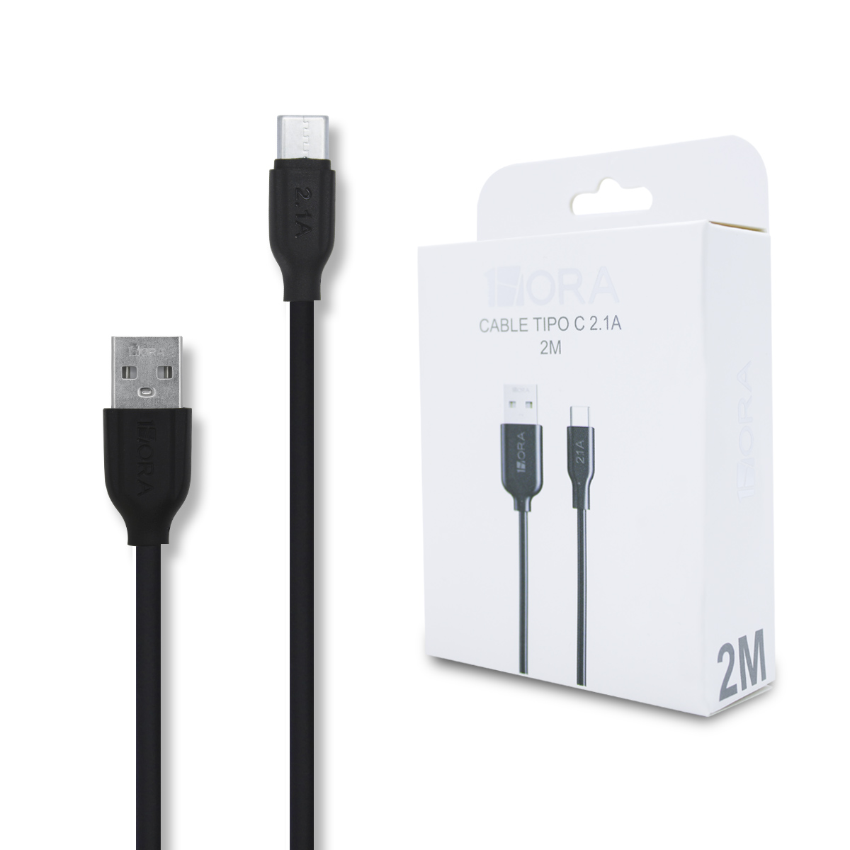 Foto 1 | Cable USB Tipo C 2.1a Carga Y Datos Compatibles 2M 1 Hora Cab246 Negro