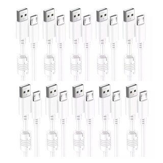 Foto 1 | Cable V8 Micro Usb Reforzado 1.5m ( Paquete 10 Pzs ) Eo Safe Imports Esi-9263 Blanco