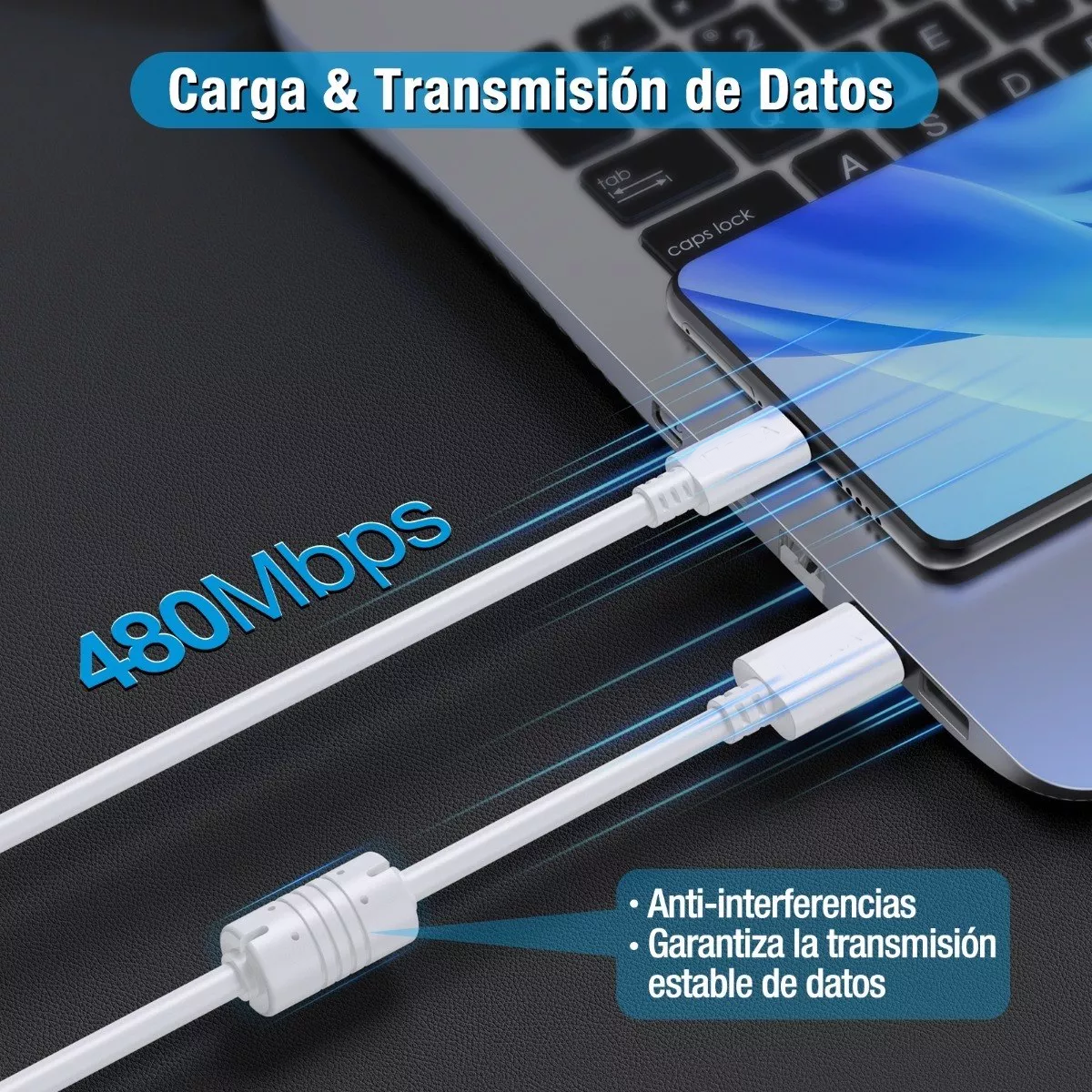 Foto 5 pulgar | Cable V8 Micro Usb Reforzado 1.5m ( Paquete 10 Pzs ) Eo Safe Imports Esi-9263 Blanco