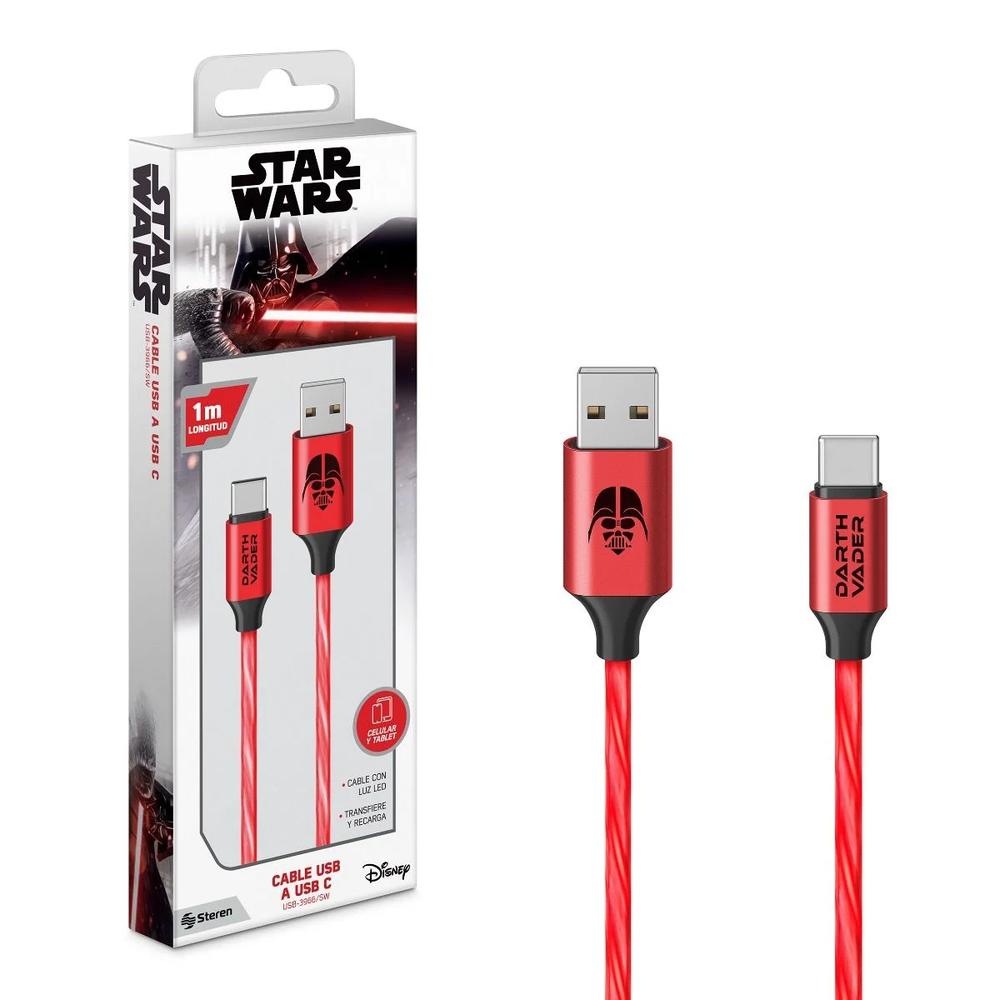 Foto 3 pulgar | Cable Usb A Usb C Con Luz Led Star Wars™ De 1 M Modelo Vader