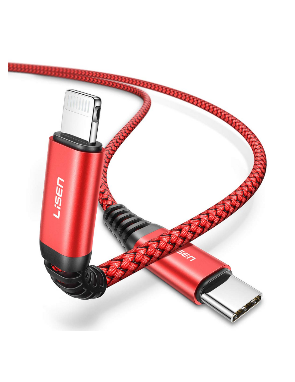 Foto 1 | Cable Tipo C A Lightning Mfi 3m Lisen Rojo