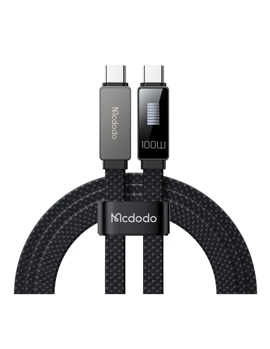 Cable Plano Usb C A Usb C 100w Con Led De Estatus De Carga $294