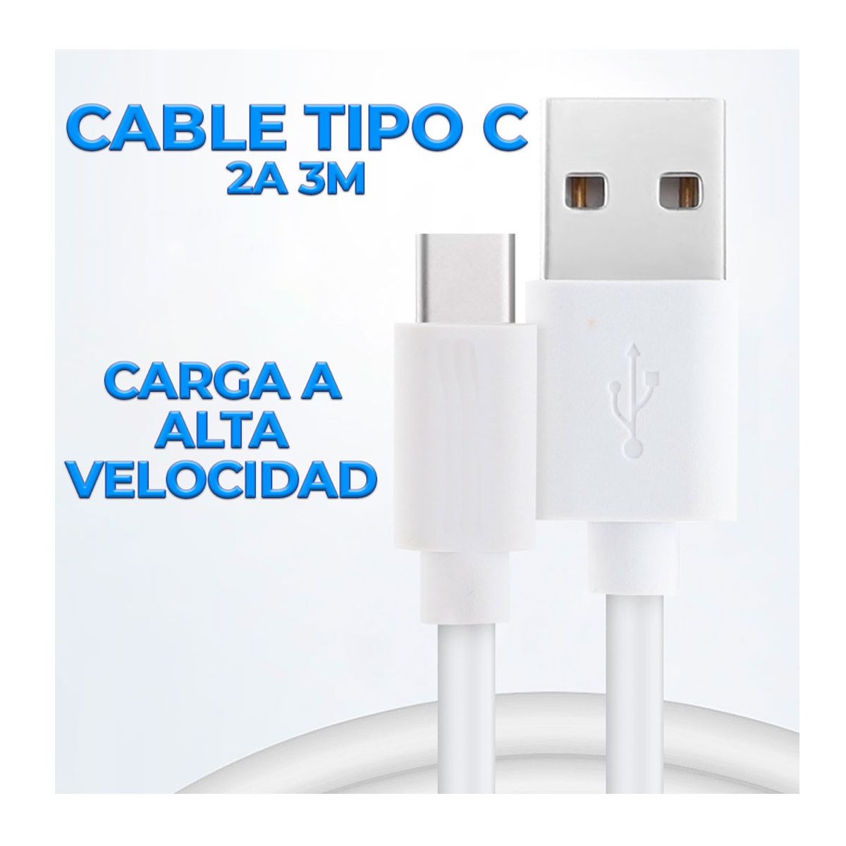 Foto 3 | Cable De Carga Y Datos Usb Tipo C  3 Metros  2a