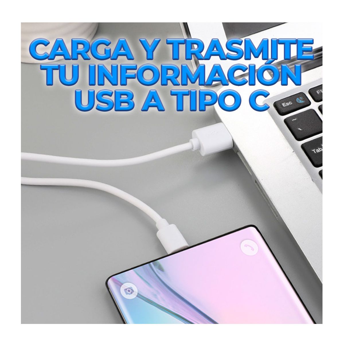 Foto 4 | Cable De Carga Y Datos Usb Tipo C  3 Metros  2a