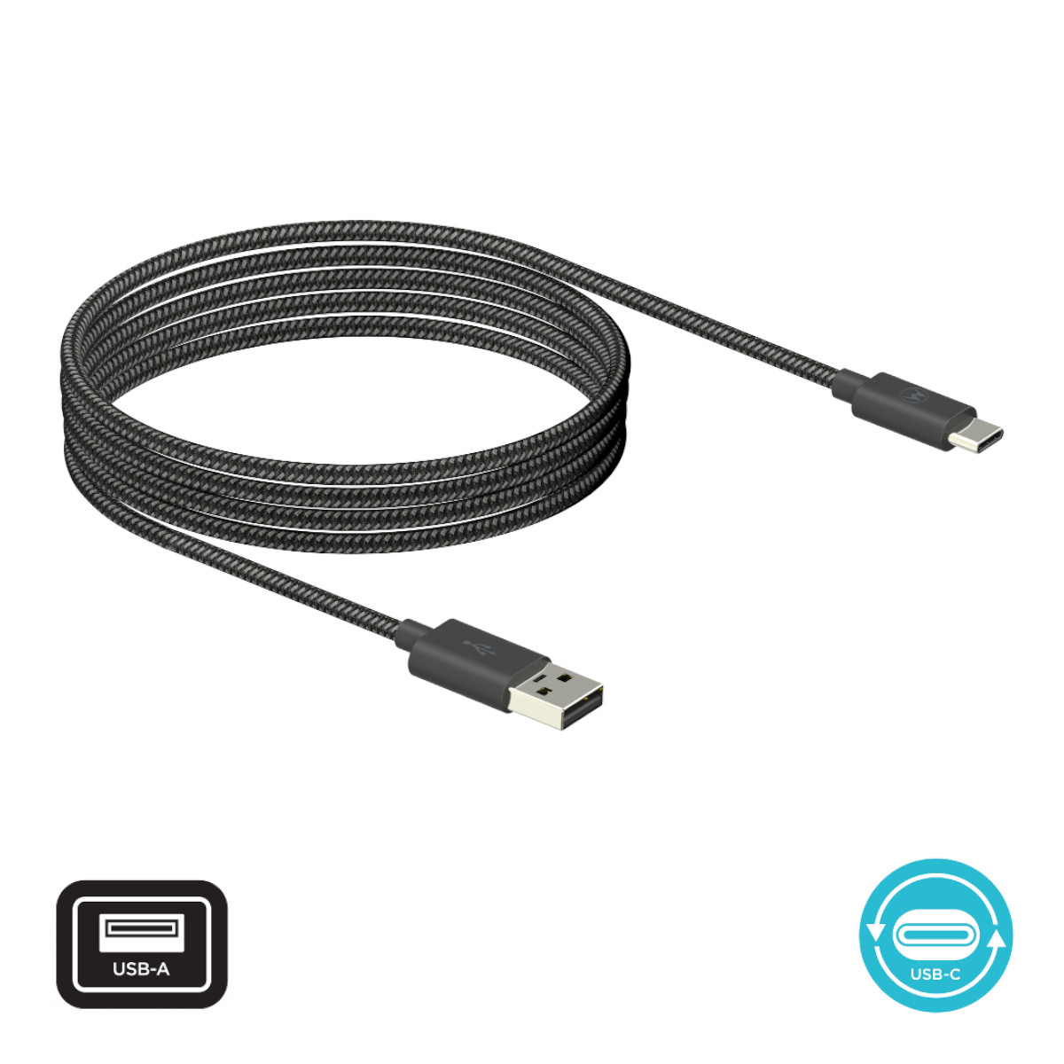 Foto 3 pulgar | Cable Tipo A A Usb-c Motorola Trenzado 1.5 m Carga Rápida