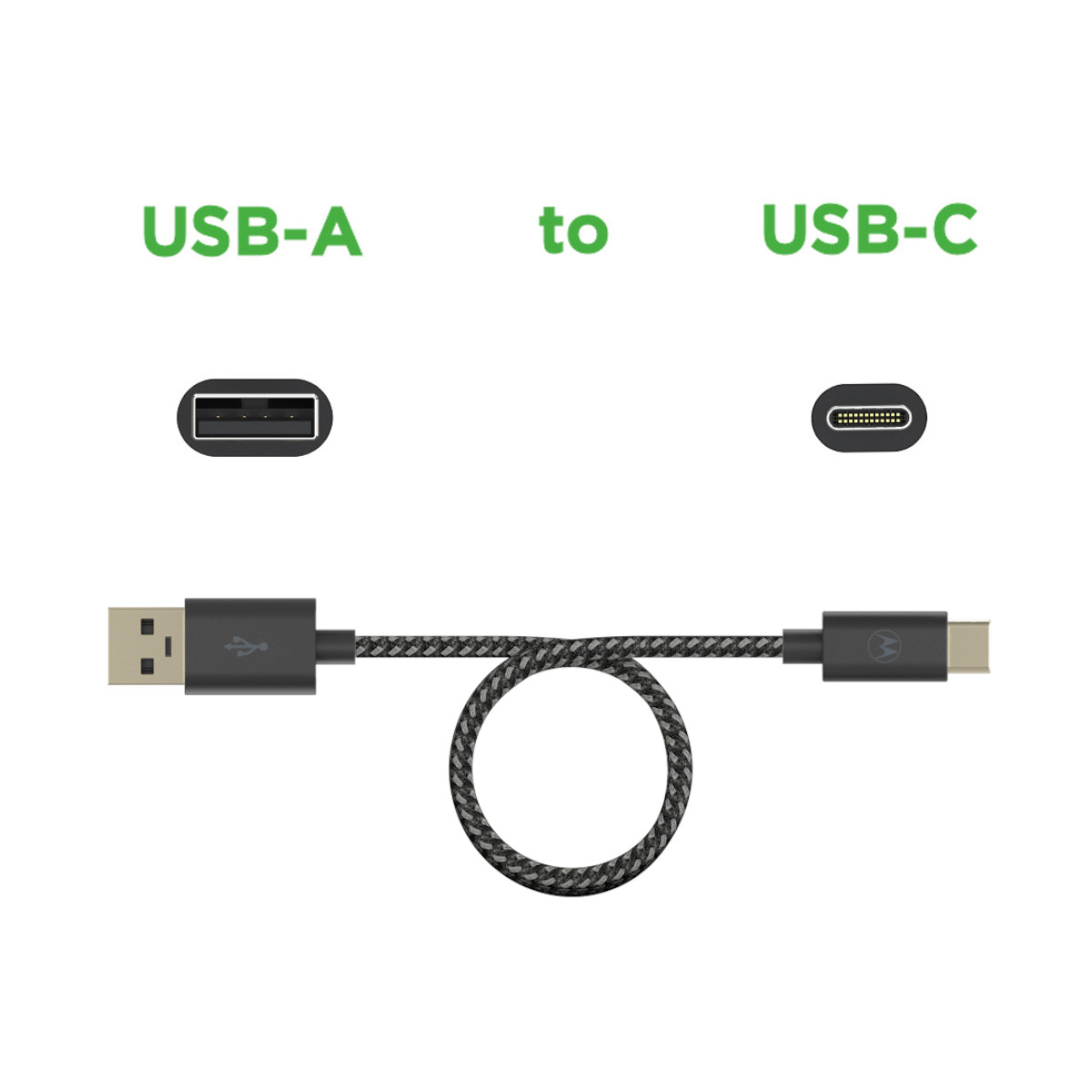 Foto 4 | Cable Tipo A A Usb-c Motorola Trenzado 1.5 m Carga Rápida