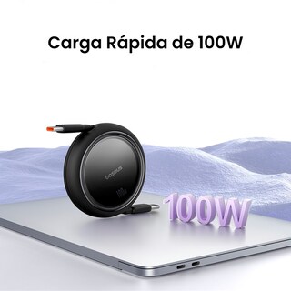 Foto 2 | Cable Usb C 100w Baseus Free2draw Mini Retráctil 1m Negro