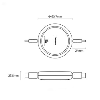 Foto 7 | Cable Usb C 100w Baseus Free2draw Mini Retráctil 1m Negro