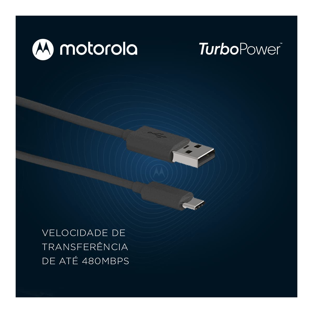 Foto 5 pulgar | Cable Tipo C Motorola Negro de 2 M