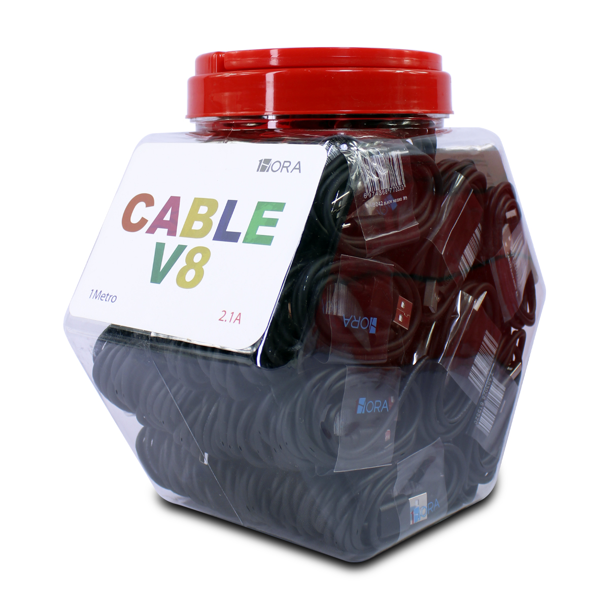 Bote 1 Hora Con 100 Cables De Carga Rapida V8