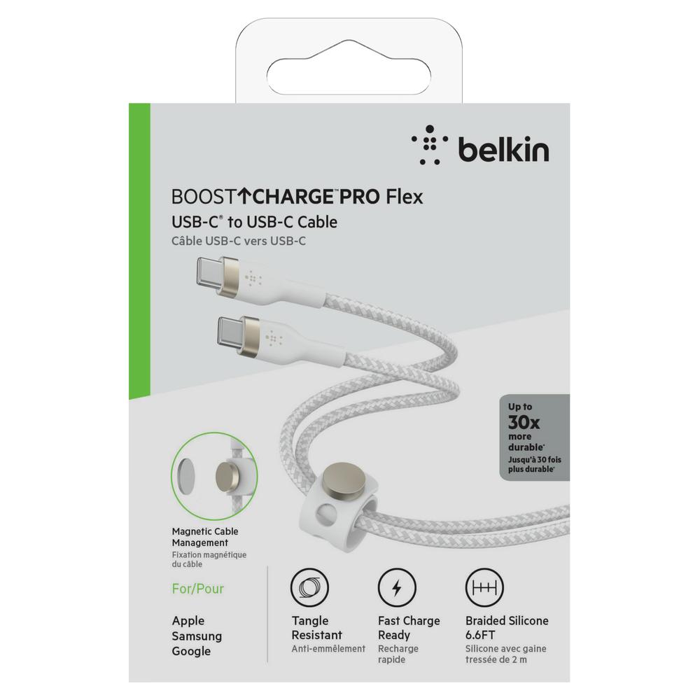 Foto 7 pulgar | Cable Pro Flex Usb-c a Usb-c 60w Belkin Blanco 2m