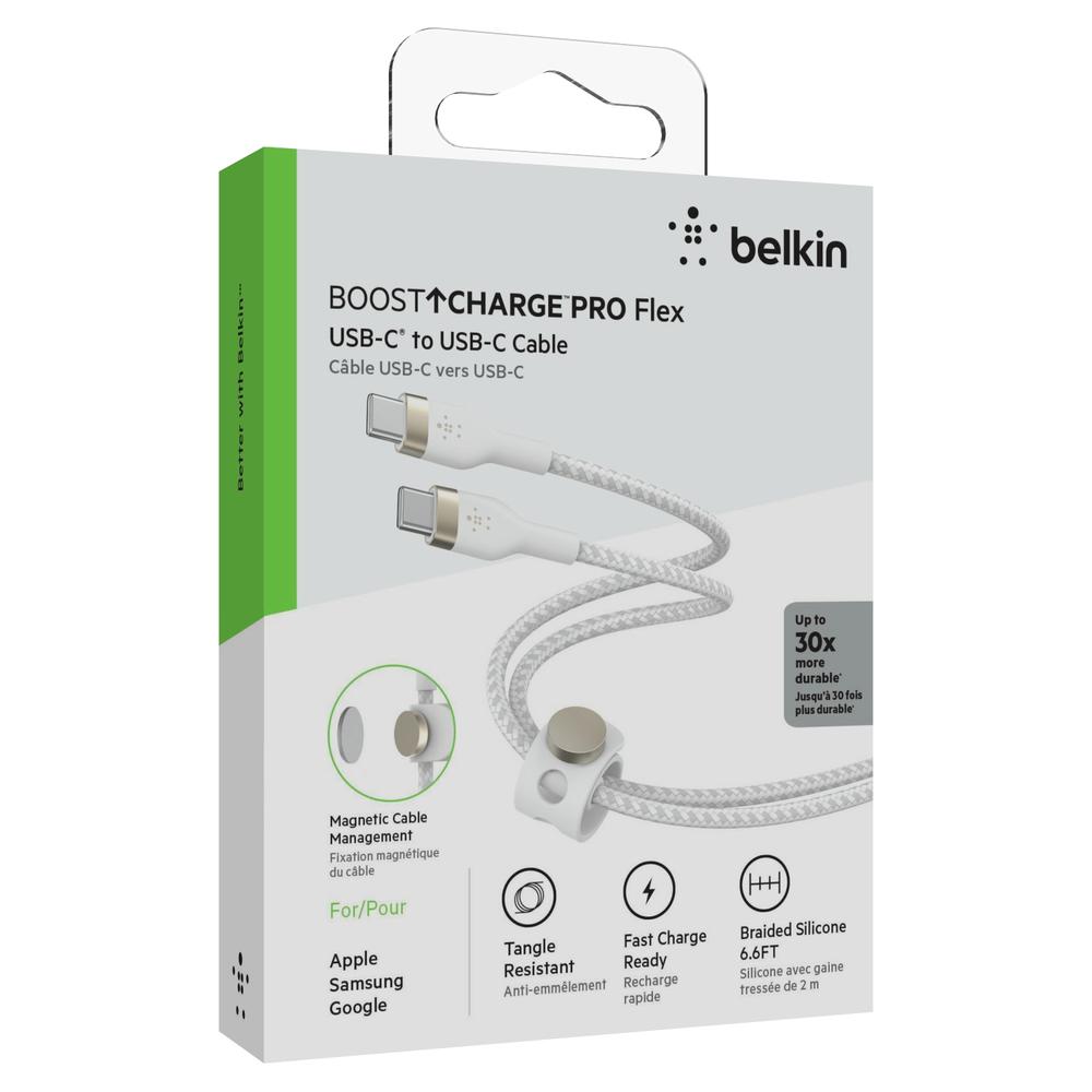 Foto 8 pulgar | Cable Pro Flex Usb-c a Usb-c 60w Belkin Blanco 2m