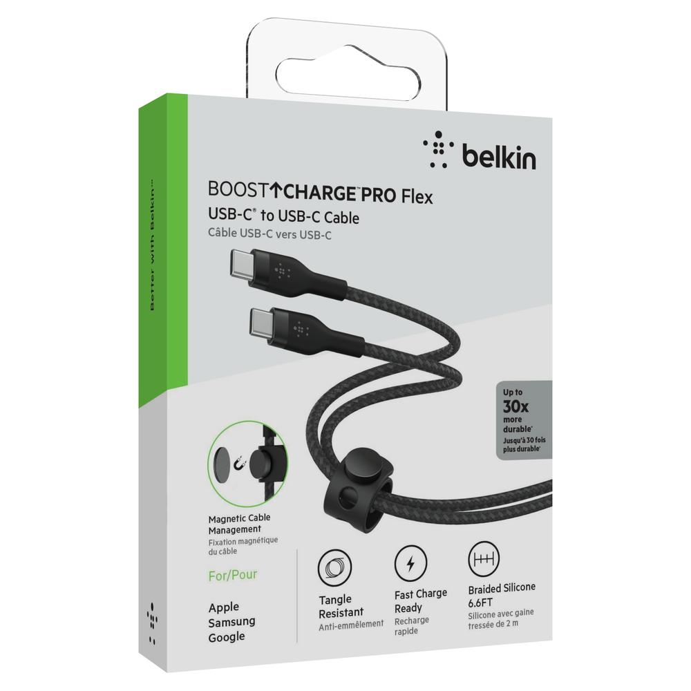 Foto 9 pulgar | Cable Pro Flex Usb-c a Usb-c Belkin 60w Negro 2m