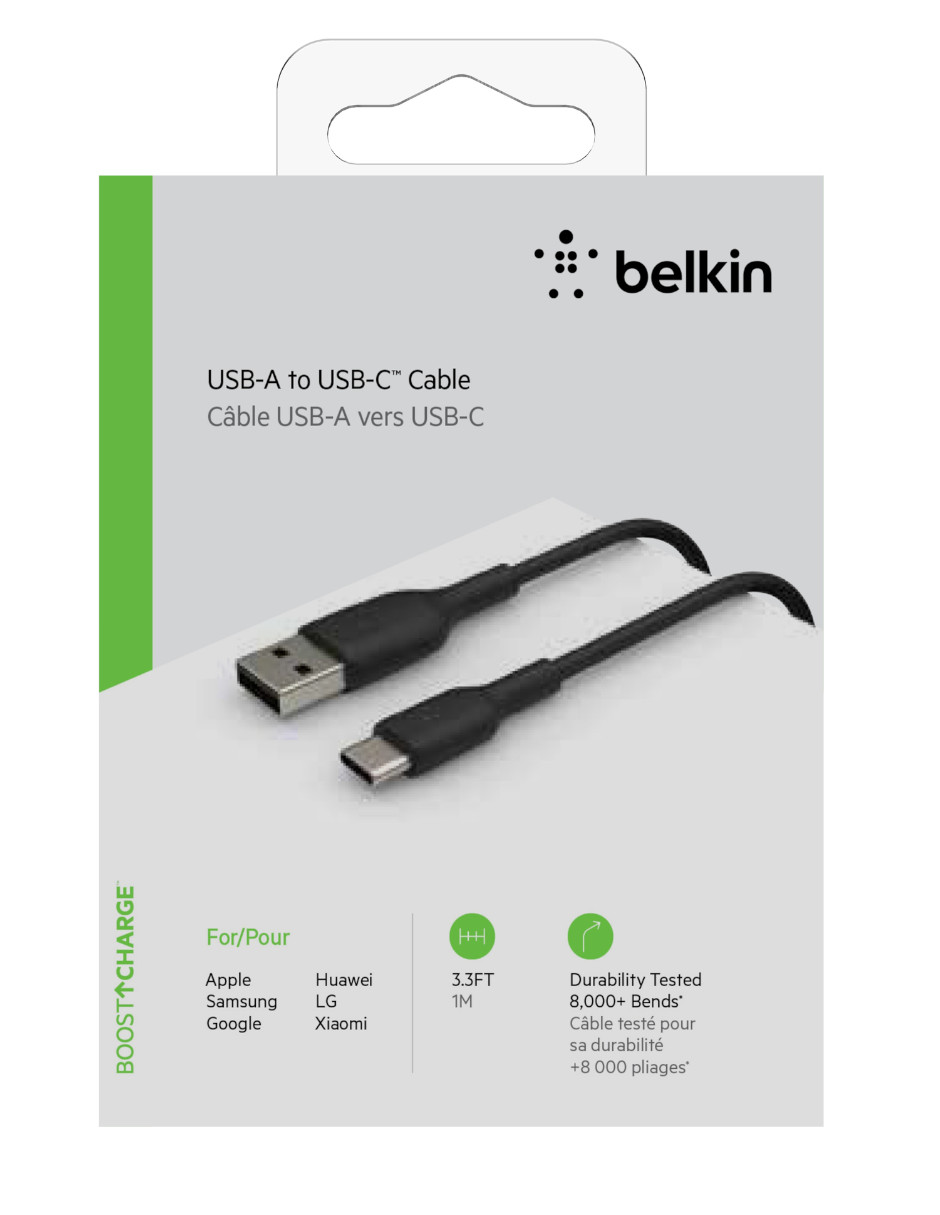 Foto 2 pulgar | Cable Usb-c A Usb-a Negro 1m