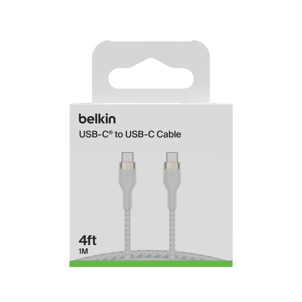 Foto 6 pulgar | Cable Trenzado Belkin Usb-c A Usb-c Blanco 1m