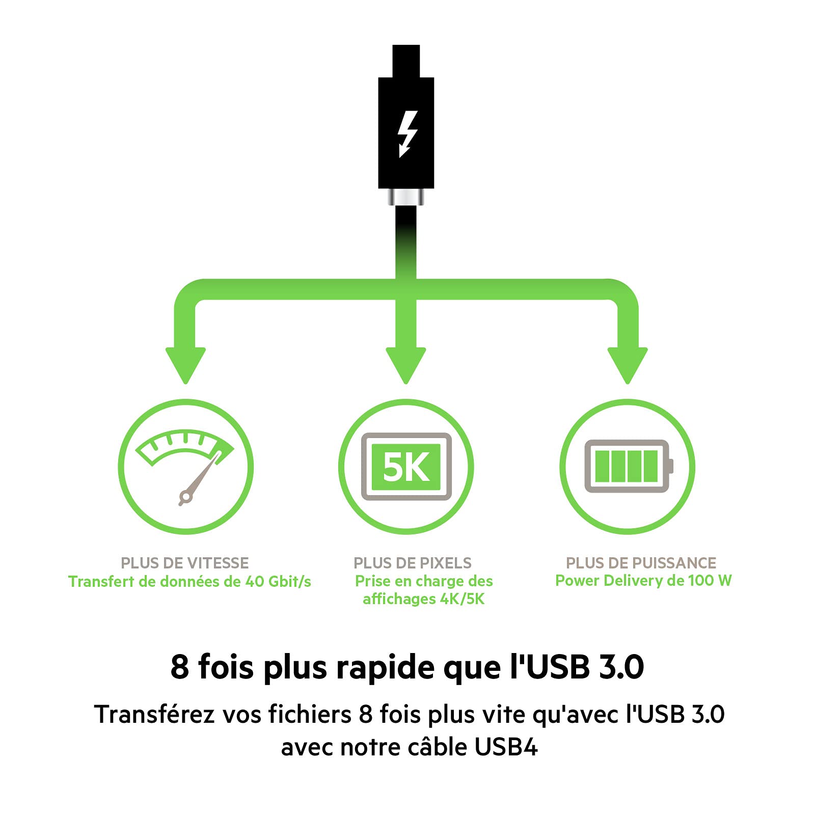 Foto 7 pulgar | Venta Internacional - Cable USB Belkin USB 4 de 0,8 M con Certificación USB If y Power Delive