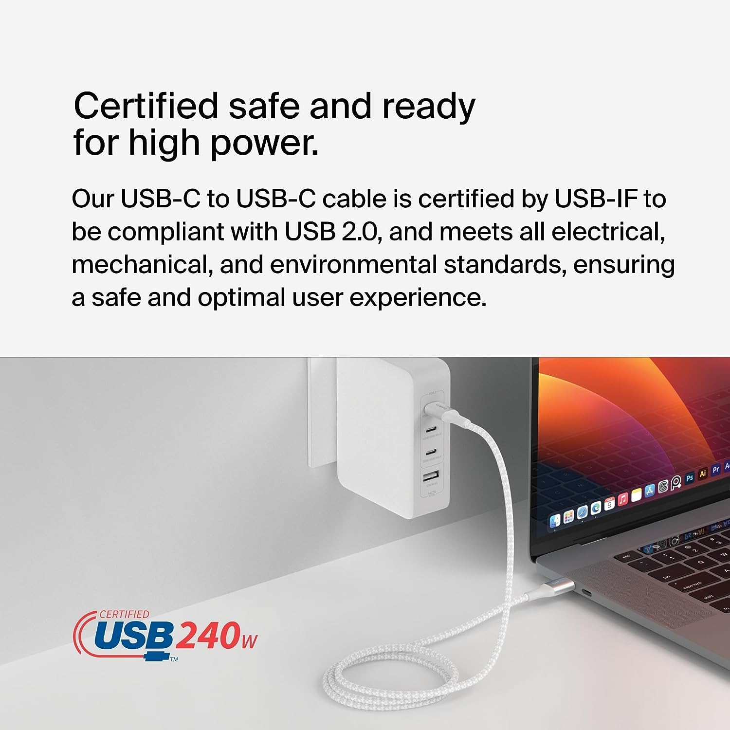 Foto 5 pulgar | Venta Internacional - Cable de Alimentación Usb-c A Usb-c Belkin Boostcharge 2 m con Warra