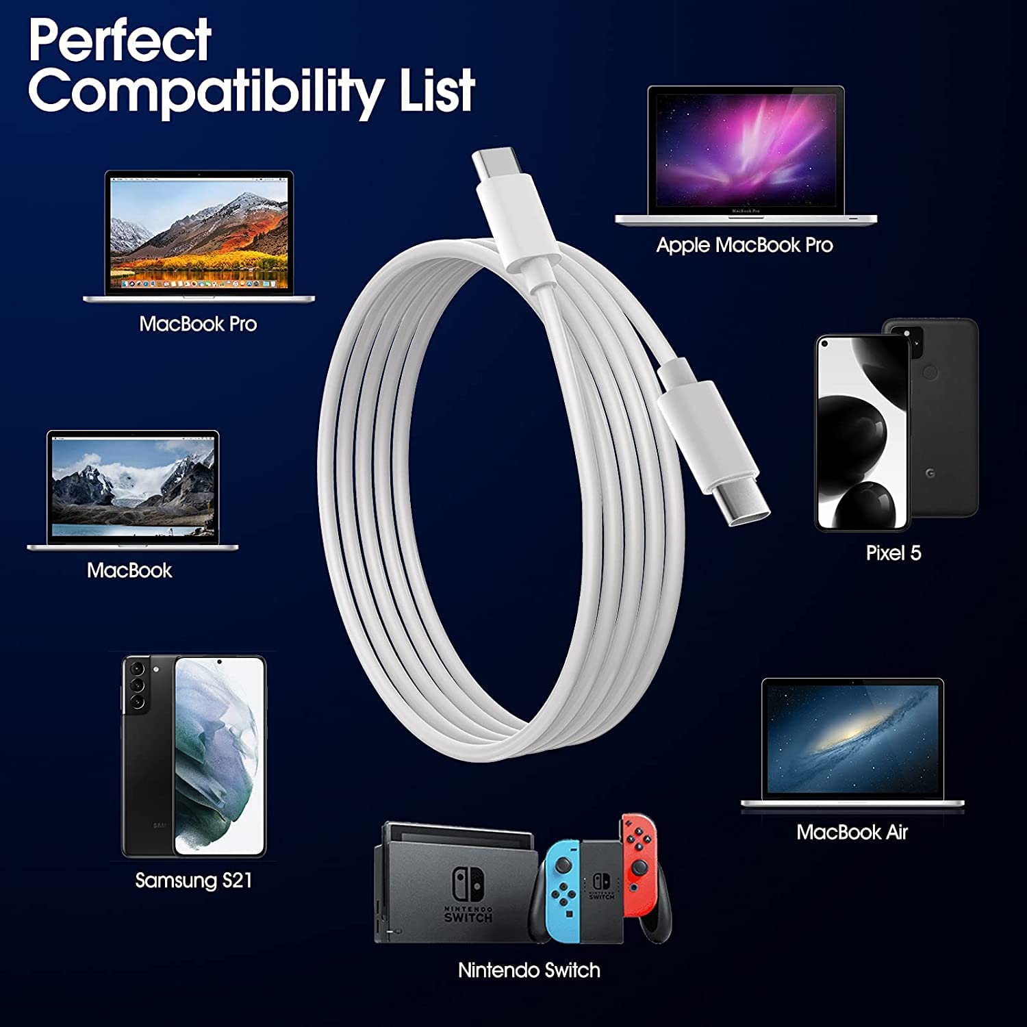 Foto 5 pulgar | Cable Tipo C A C Compatible con Iphone 2 Metros